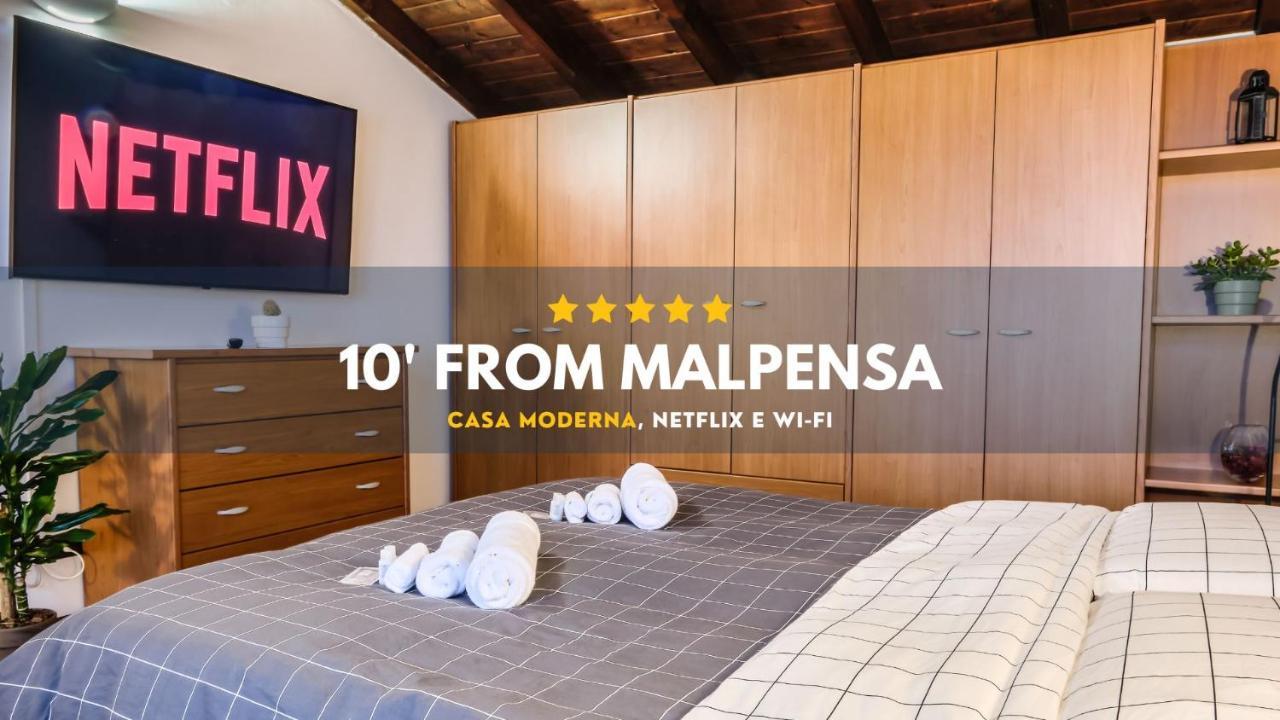10' From Malpensa Casa Moderna, Netflix & Wi-Fi Daire Casorate Sempione Dış mekan fotoğraf